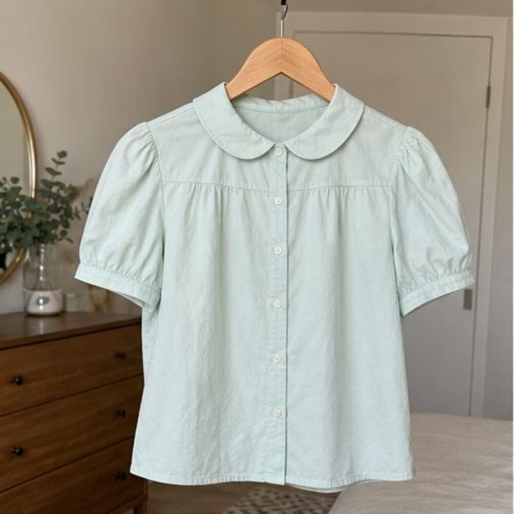 Blue Lace Trim Top